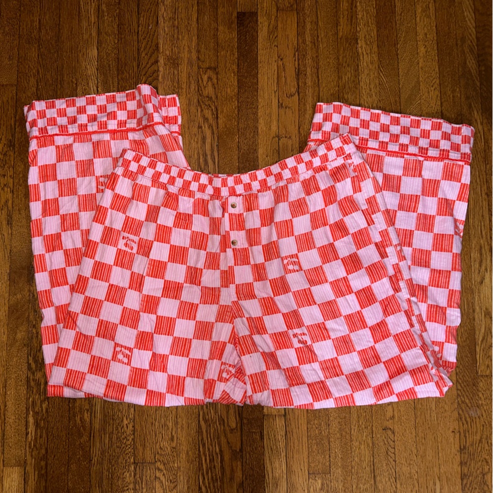 Woman’s Checkerboard Red and pink cherry Pajama Set